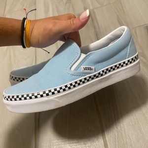 Blue checker trim vans